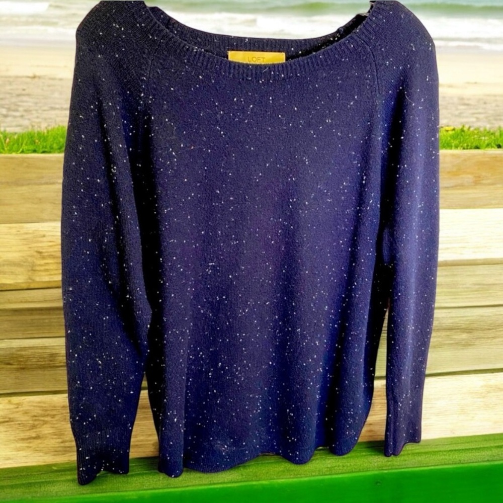 Loft Dark Navy sweater with White speckle - Sz S